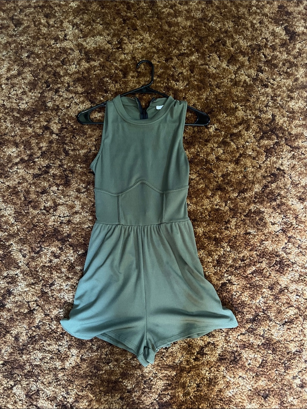 Olive Green Sleeveless Romper